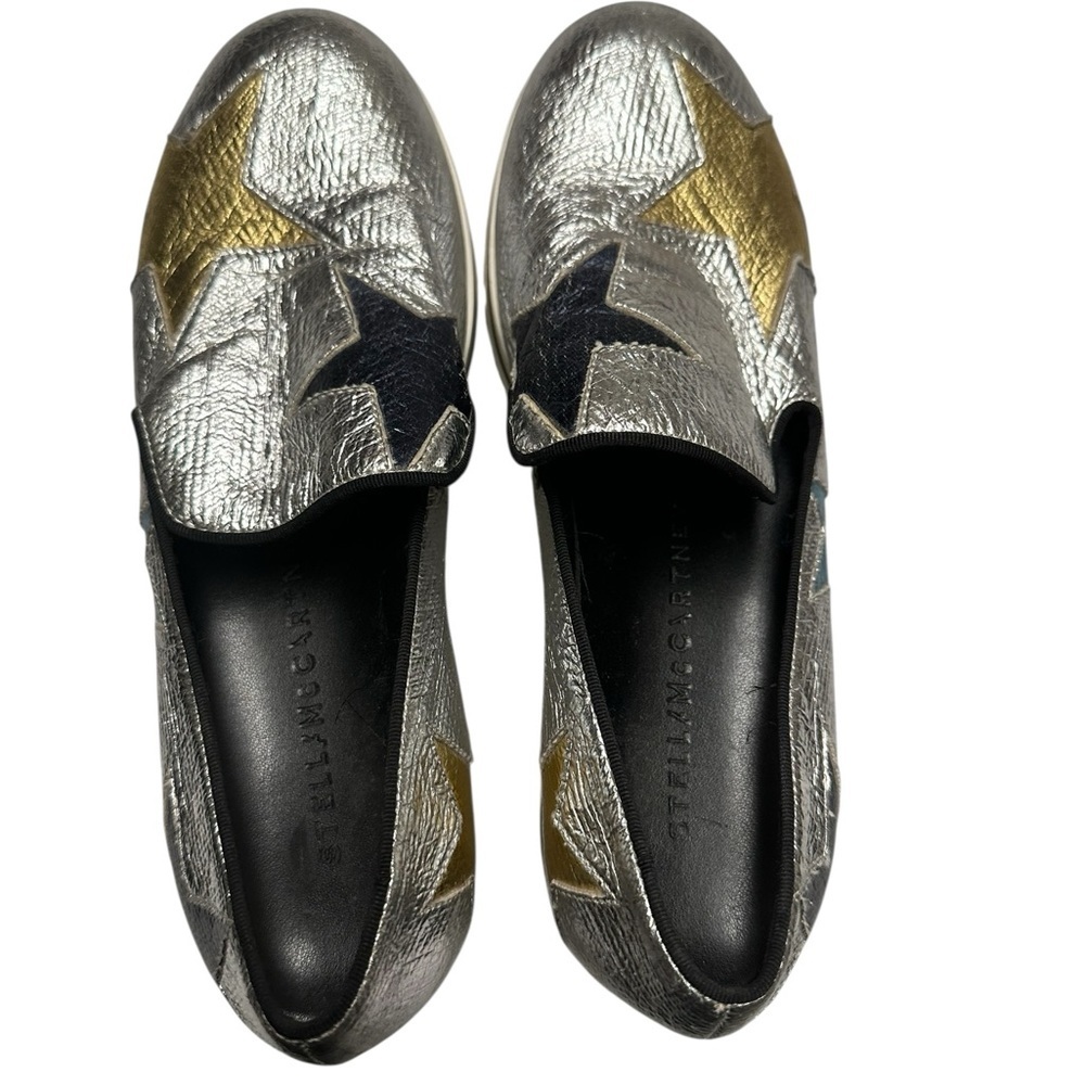 Stella McCartney Silver and Gold Star Athletic Shoes size 5.5 - Picture 2 of 12